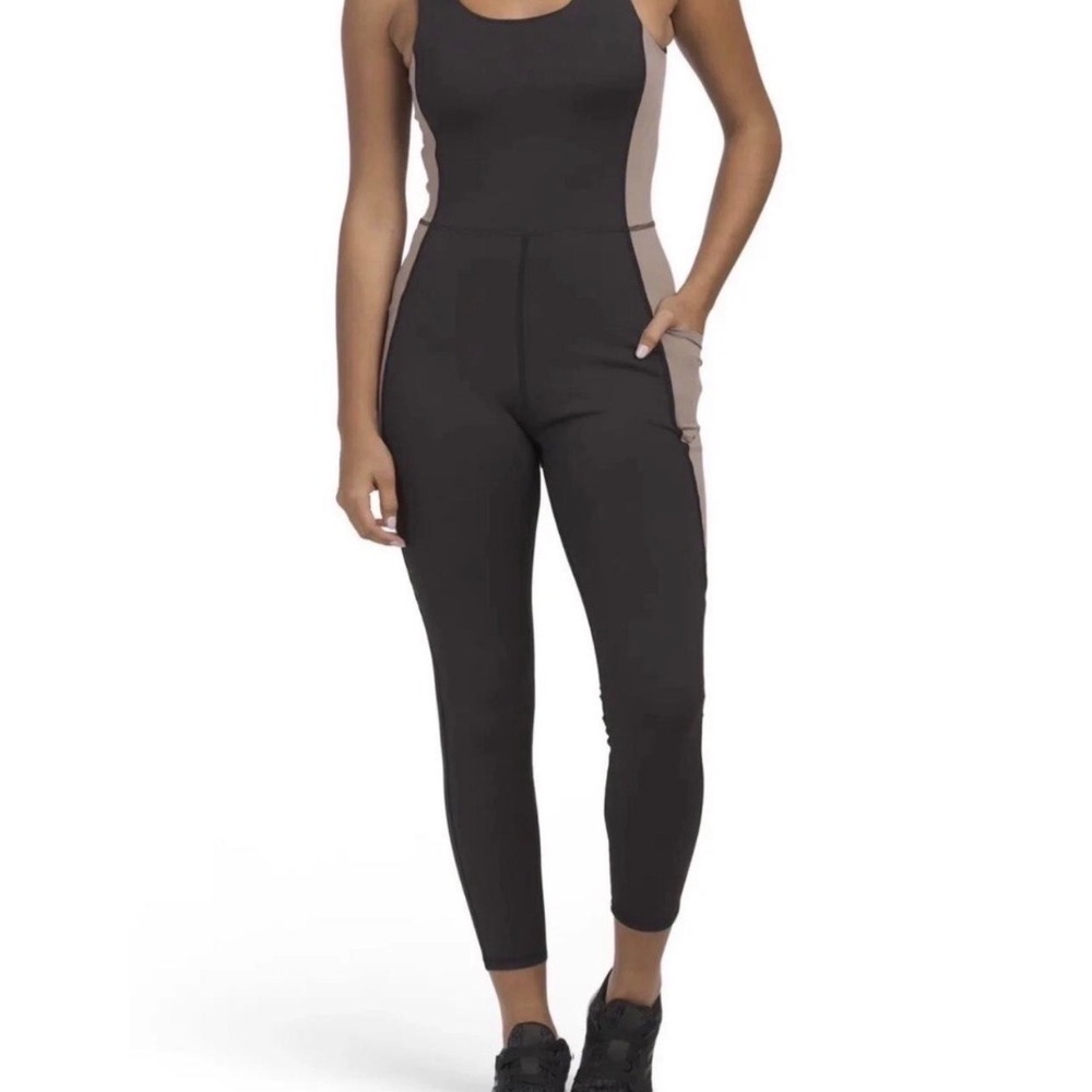 NWT Move Theology Bodysuit Catsuit Colorblock Athletic One Piece XS Jumpsuit 25"